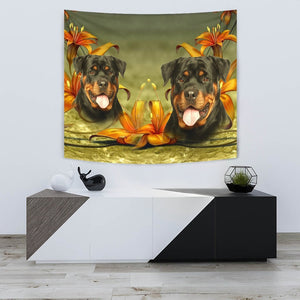 Cute Rottweiler Dog Print Tapestry-Free Shipping - Deruj.com