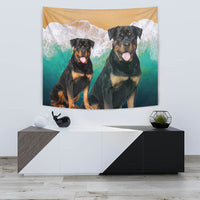 Rottweiler On Beach Print Tapestry-Free Shipping - Deruj.com