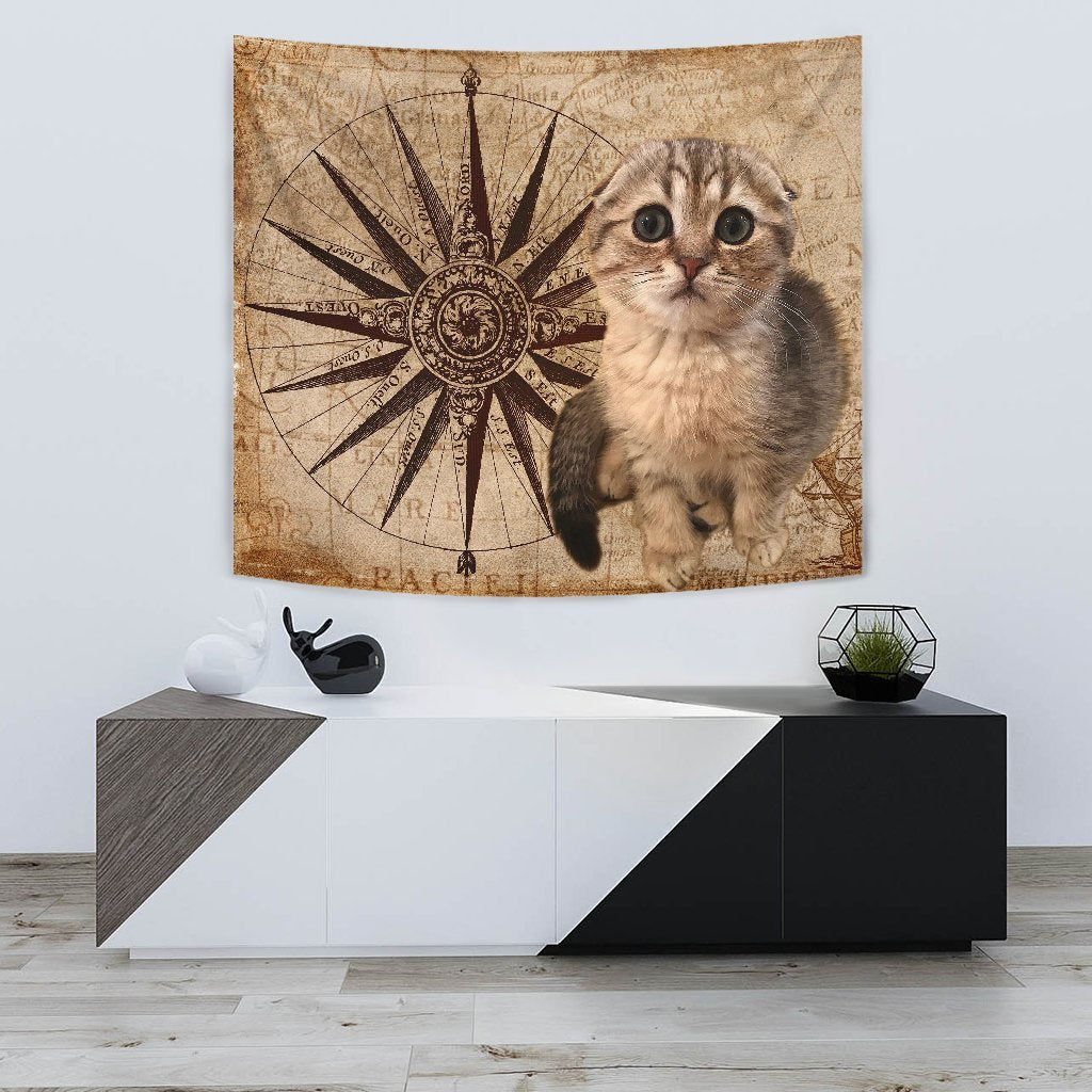 Scottish Fold Cat Print Tapestry-Free Shipping - Deruj.com