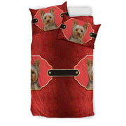 Cute Yorkshire Terrier (Yorkie) Print On Red Bedding Set-Free Shipping - Deruj.com