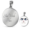 Cute Cat With Glasses Print Circle Pendant Luxury Necklace-Free Shipping - Deruj.com