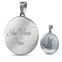 Russian Blue Cat Art Print Circle Pendant Luxury Necklace-Free Shipping - Deruj.com