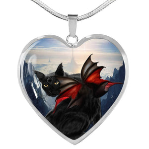 Bombay Cat Print Heart Pendant Luxury Necklace-Free Shipping - Deruj.com
