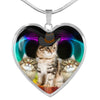 Siberian Cat Print Heart Pendant Luxury Necklace-Free Shipping - Deruj.com