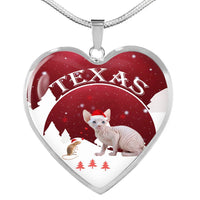 Sphynx Cat Print Heart Pendant Luxury Necklace-Free Shipping - Deruj.com