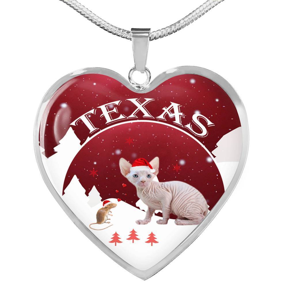 Sphynx Cat Print Heart Pendant Luxury Necklace-Free Shipping - Deruj.com