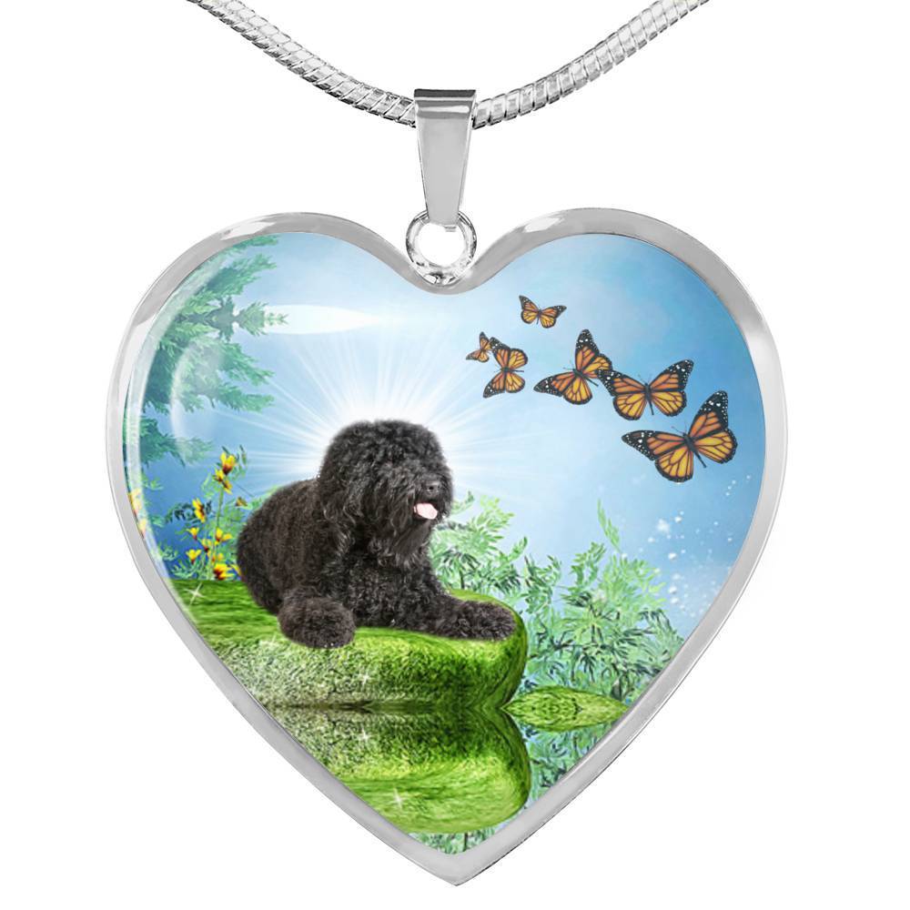 Barbet Dog Print Heart Pendant Luxury Necklace-Free Shipping - Deruj.com