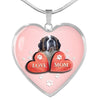 Saint Bernard Dog Print Heart Pendant Luxury Necklace-Free Shipping - Deruj.com
