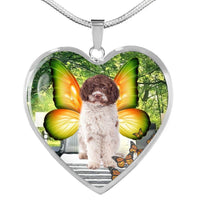 Cute Lagotto Romagnolo Dog Print Heart Pendant Luxury Necklace-Free Shipping - Deruj.com