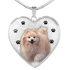 Cute Pomeranian Print Heart Charm Necklace-Free Shipping - Deruj.com