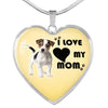 Jack Russell Terrier Print Heart Pendant Luxury Necklace-Free Shipping - Deruj.com