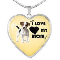 Jack Russell Terrier Print Heart Pendant Luxury Necklace-Free Shipping - Deruj.com