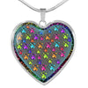 Colorful Paws Print Heart Charm Necklaces-Free Shipping - Deruj.com