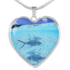 Fish Print Heart Pendant Luxury Necklace-Free Shipping - Deruj.com