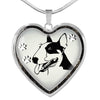 Bull Terrier Dog Art Print Heart Charm Necklaces-Free Shipping - Deruj.com
