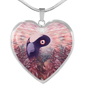 Bearded Vulture Bird Art Print Heart Pendant Luxury Necklace-Free Shipping - Deruj.com