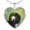 Saluki Dog Print Heart Pendant Luxury Necklace-Free Shipping - Deruj.com