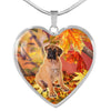Cute Bullmastiff Print Heart Pendant Luxury Necklace-Free Shipping - Deruj.com
