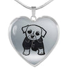 Cute Dog Art Print Heart Pendant Luxury Necklace-Free Shipping - Deruj.com