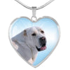Central Asian Shepherd Dog Print Heart Pendant Luxury Necklace-Free Shipping - Deruj.com