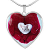 Lovely Burmilla Cat Print Heart Pendant Luxury Necklace-Free Shipping - Deruj.com