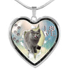 Lovely Korat Cat Print Heart Charm Necklaces-Free Shipping - Deruj.com