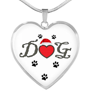 Dog With Paws Print Heart Pendant Luxury Necklace-Free Shipping - Deruj.com