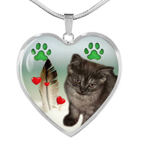 Selkirk Rex Print Heart Pendant Luxury Necklace-Free Shipping - Deruj.com