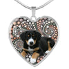 Entlebucher Mountain Dog Print Heart Pendant Luxury Necklace-Free Shipping - Deruj.com