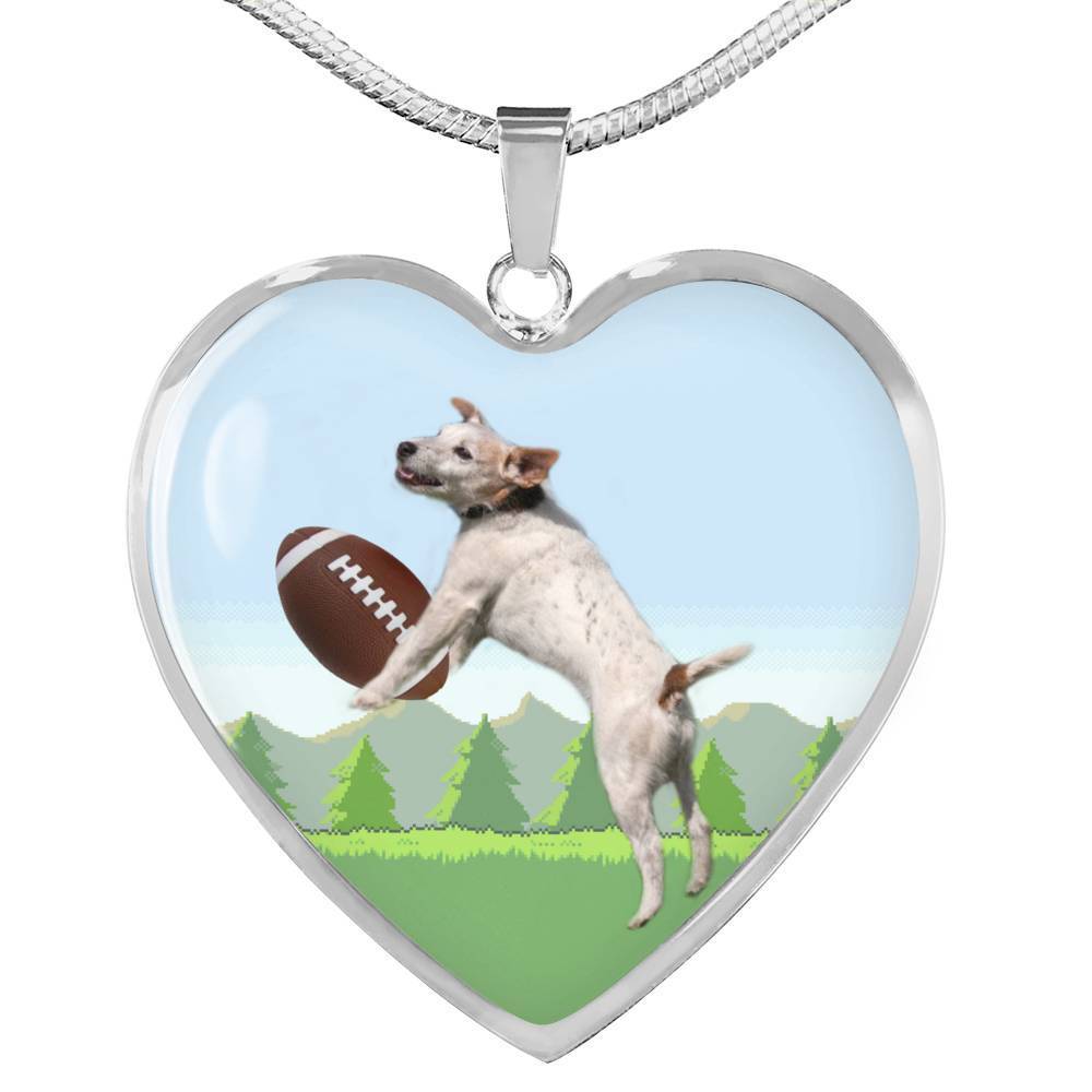 Playing Dog Print Heart Pendant Luxury Necklace-Free Shipping - Deruj.com