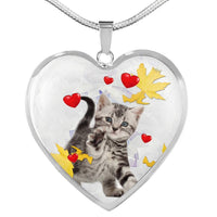 American Shorthair Print Heart Pendant Luxury Necklace-Free Shipping - Deruj.com