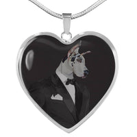 Amazing Great Dane Dog Print Heart Pendant Luxury Necklace-Free Shipping - Deruj.com