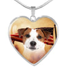 Jack Russell Terrier Print Heart Pendant Luxury Necklace-Free Shipping - Deruj.com