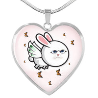 Flying Cat Print Heart Pendant Luxury Necklace-Free Shipping - Deruj.com
