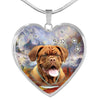 Dogue De Bordeaux Print Heart Pendant Luxury Necklace-Free Shipping - Deruj.com