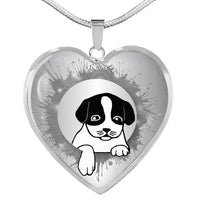 Cute Pet Art Print Heart Pendant Luxury Necklace-Free Shipping - Deruj.com