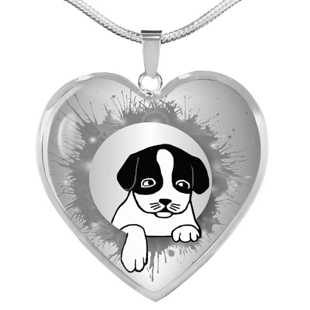 Cute Pet Art Print Heart Pendant Luxury Necklace-Free Shipping - Deruj.com