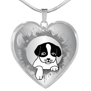Cute Pet Art Print Heart Pendant Luxury Necklace-Free Shipping - Deruj.com