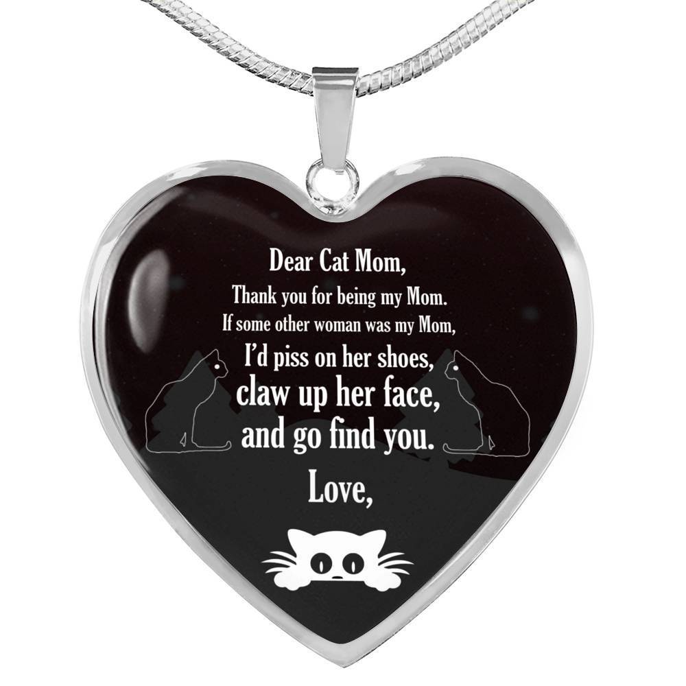 Cute Cat Print Heart Pendant Luxury Necklace-Free Shipping - Deruj.com