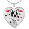 Cute Boston Terrier Print Heart Pendant Luxury Necklace-Free Shipping - Deruj.com