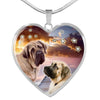 English Mastiff Print Heart Pendant Luxury Necklace-Free Shipping - Deruj.com