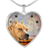 Staffordshire Bull Terrier Print Heart Pendant Luxury Necklace-Free Shipping - Deruj.com