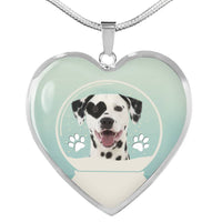 Dalmatian Dog Print Heart Pendant Luxury Necklace-Free Shipping - Deruj.com