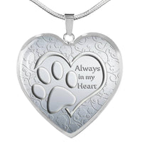 Paws Art Print Heart Pendant Luxury Necklace-Free Shipping - Deruj.com
