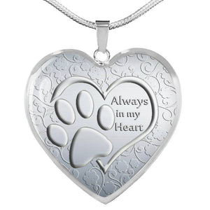 Paws Art Print Heart Pendant Luxury Necklace-Free Shipping - Deruj.com