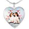 Cute Beagle Print Heart Charm Necklace-Free Shipping - Deruj.com