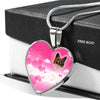 Papillon Dog Print Heart Pendant Luxury Necklace-Free Shipping - Deruj.com