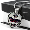 American Flag Skull Print Heart Charm Necklaces-Free Shipping - Deruj.com