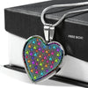 Colorful Paws Print Heart Charm Necklaces-Free Shipping - Deruj.com