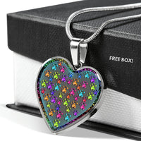 Colorful Paws Print Heart Charm Necklaces-Free Shipping - Deruj.com